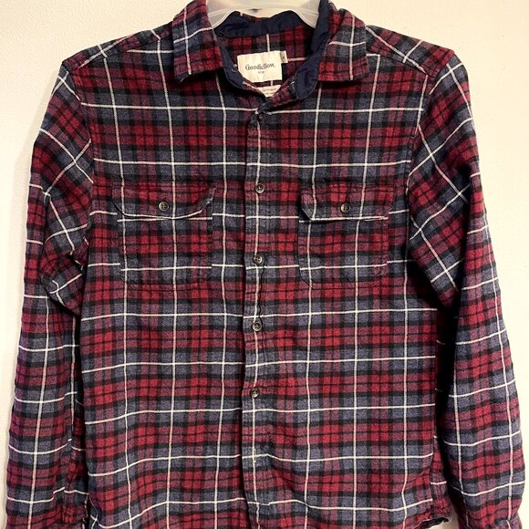 Goodfellow & Co Other - Goodfellow & Co Men's Plaid Flannel Shirt Size Medium Red, Blue, White